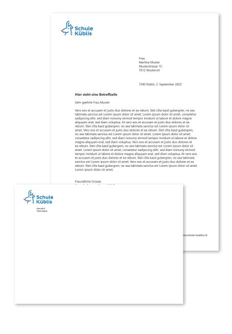 Briefpapier und Couvert