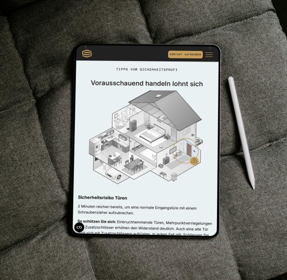 Simon Safe Webseite Tablet